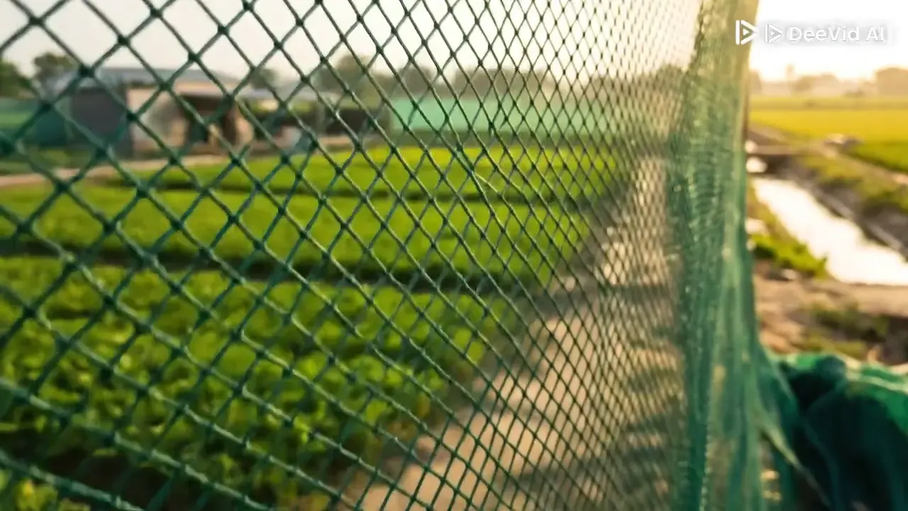 Agricultural HDPE Nets: as windbreak fencing around a farm