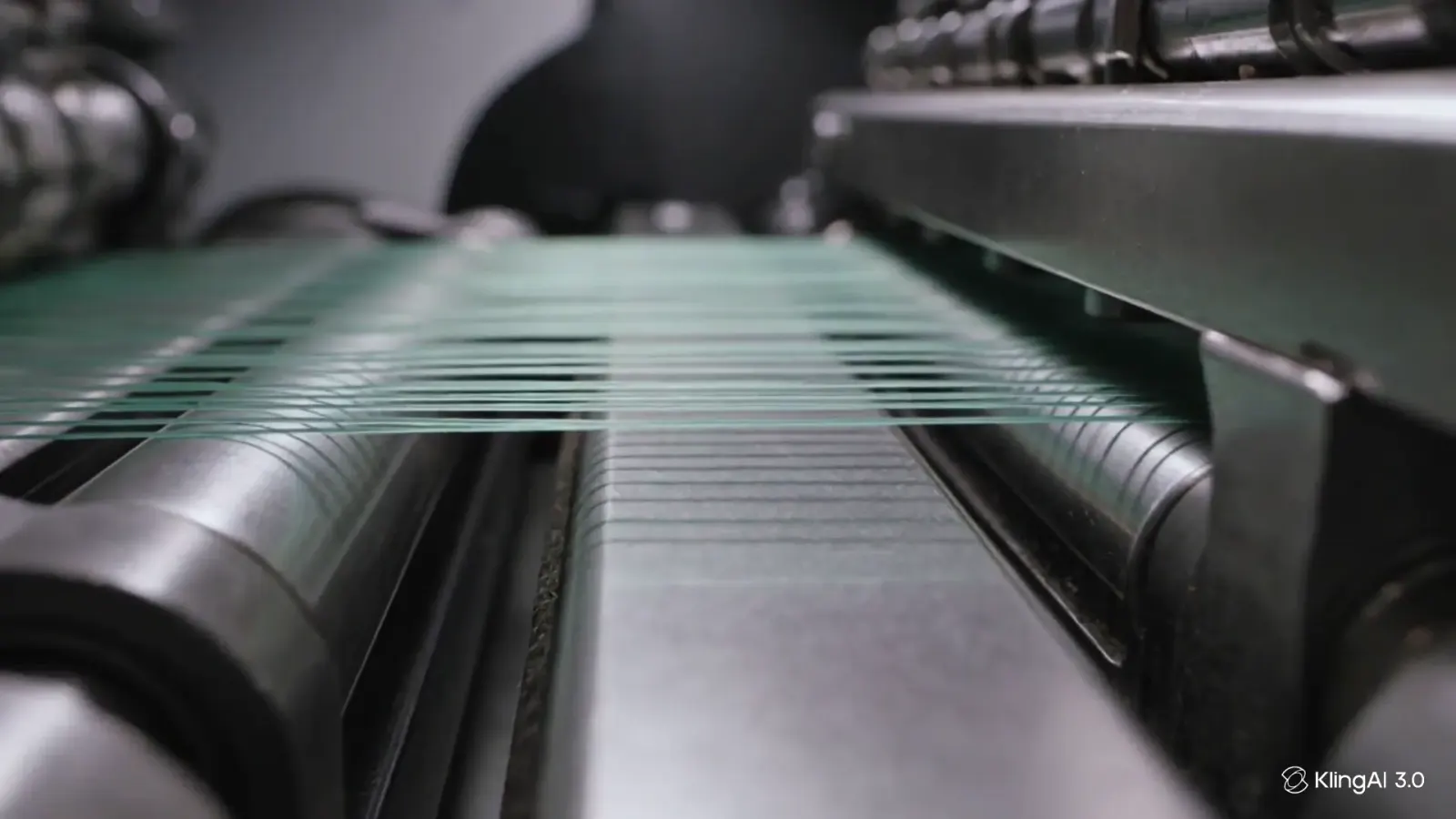 Monofilament yarn running through the extrusion line